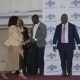 Winner walks to receive her award